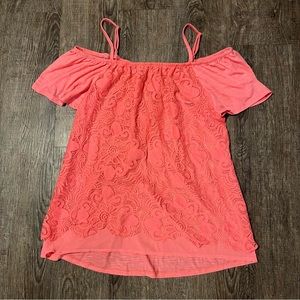 No Boundaries Pink Off-the-Shoulder Shirt